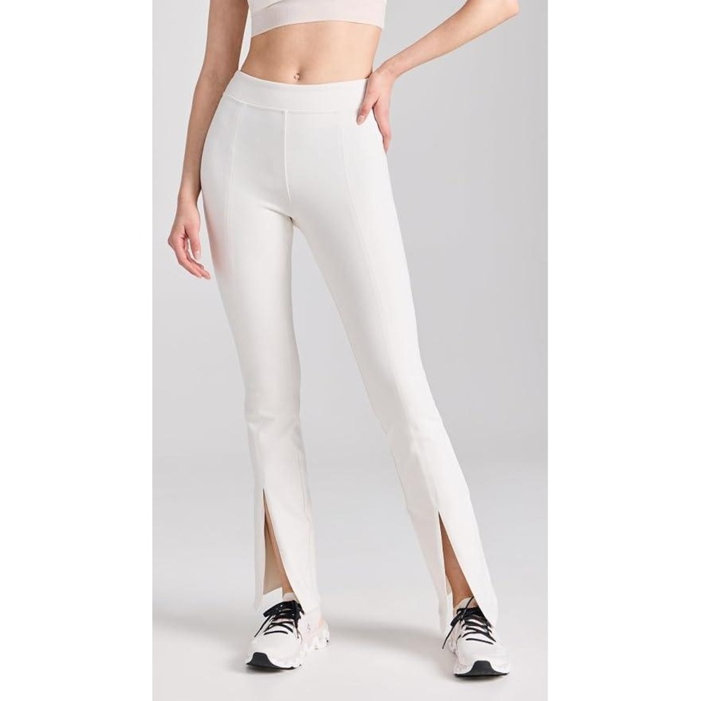 Alo Yoga Airbrush High-Waist Flutter Leggings Ivory White Flare Slit Hem L